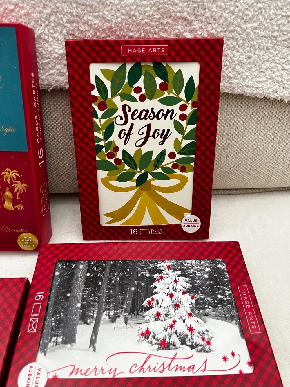 Lot of Five Christmas Holiday Cards 16 count in each box